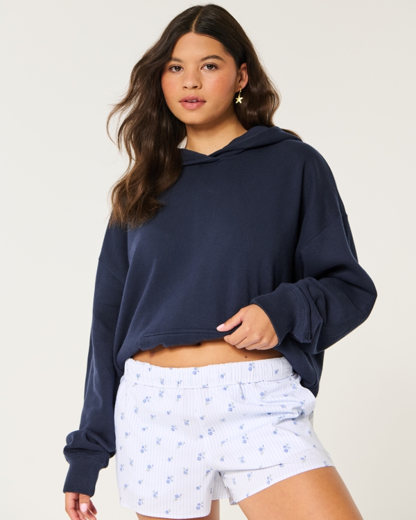 Hollister Feel Good Fleece Oversized Hoodie, Navy Blue