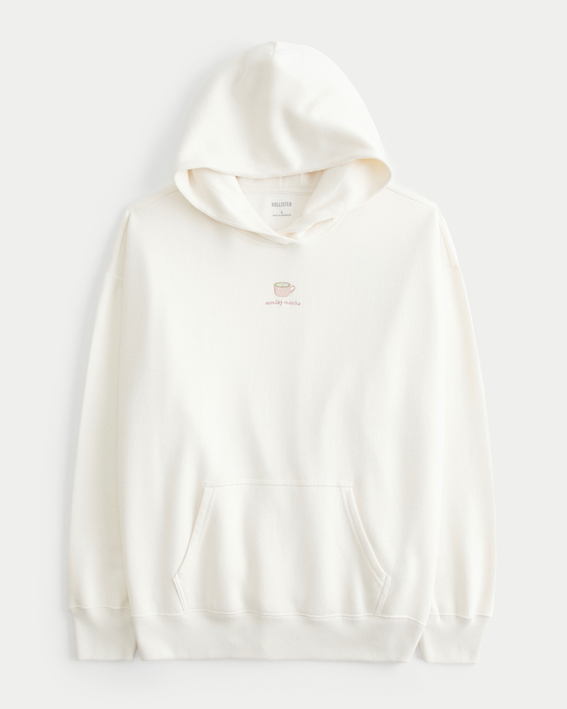 Oversized Monday Matcha Graphic Hoodie