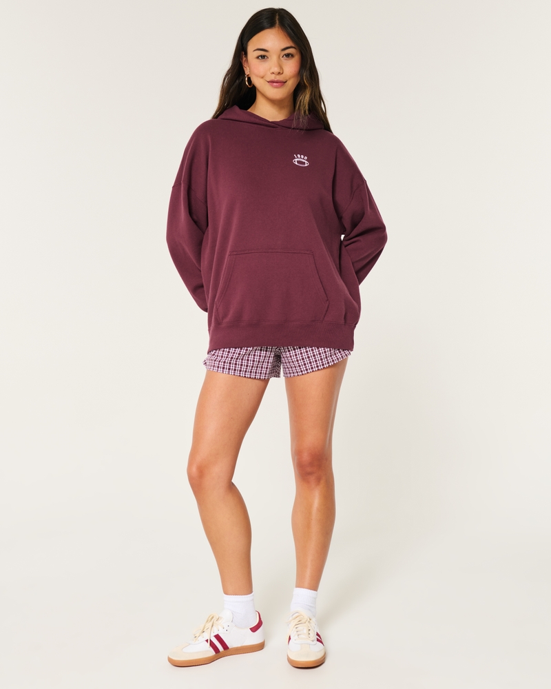 Oversized Football Graphic Hoodie