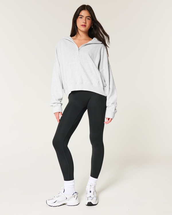 Easy Half-Zip Hoodie, Light Heather Gray view 2