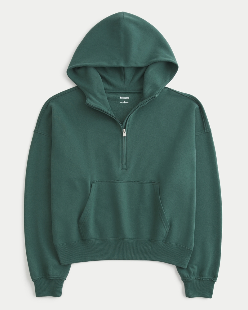 Women s Easy Half Zip Hoodie Women s Tops HollisterCo