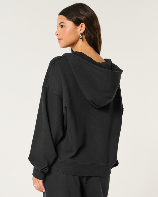 Easy Half-Zip Hoodie, Black view 2