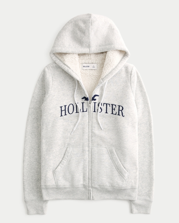 Hollister white hoodie women's best sale