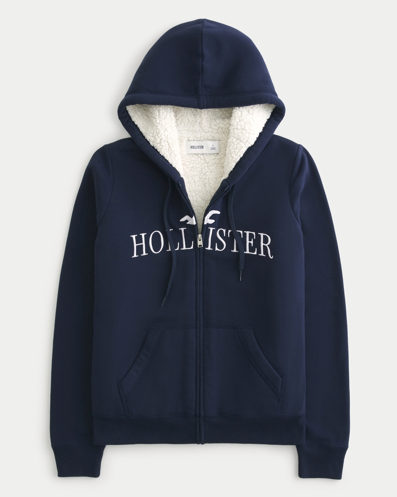 Hollister sherpa lined hoodie on sale