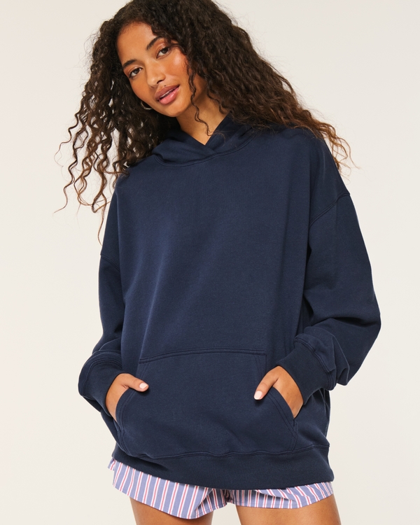 Navy hollister hoodie hotsell