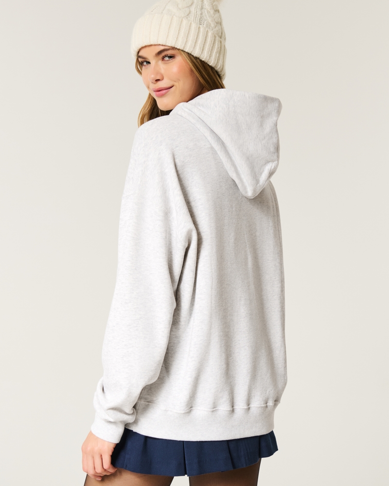 Hollister Feel Good Fleece Ski New York Graphic Oversized Hoodie