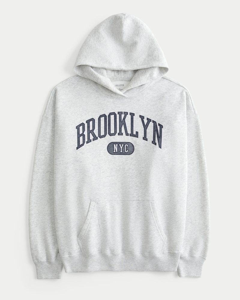 Women s Oversized Brooklyn NYC Graphic Hoodie Women s HollisterCo