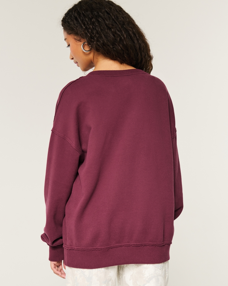 Oversized New York Graphic Notch-Neck Sweatshirt