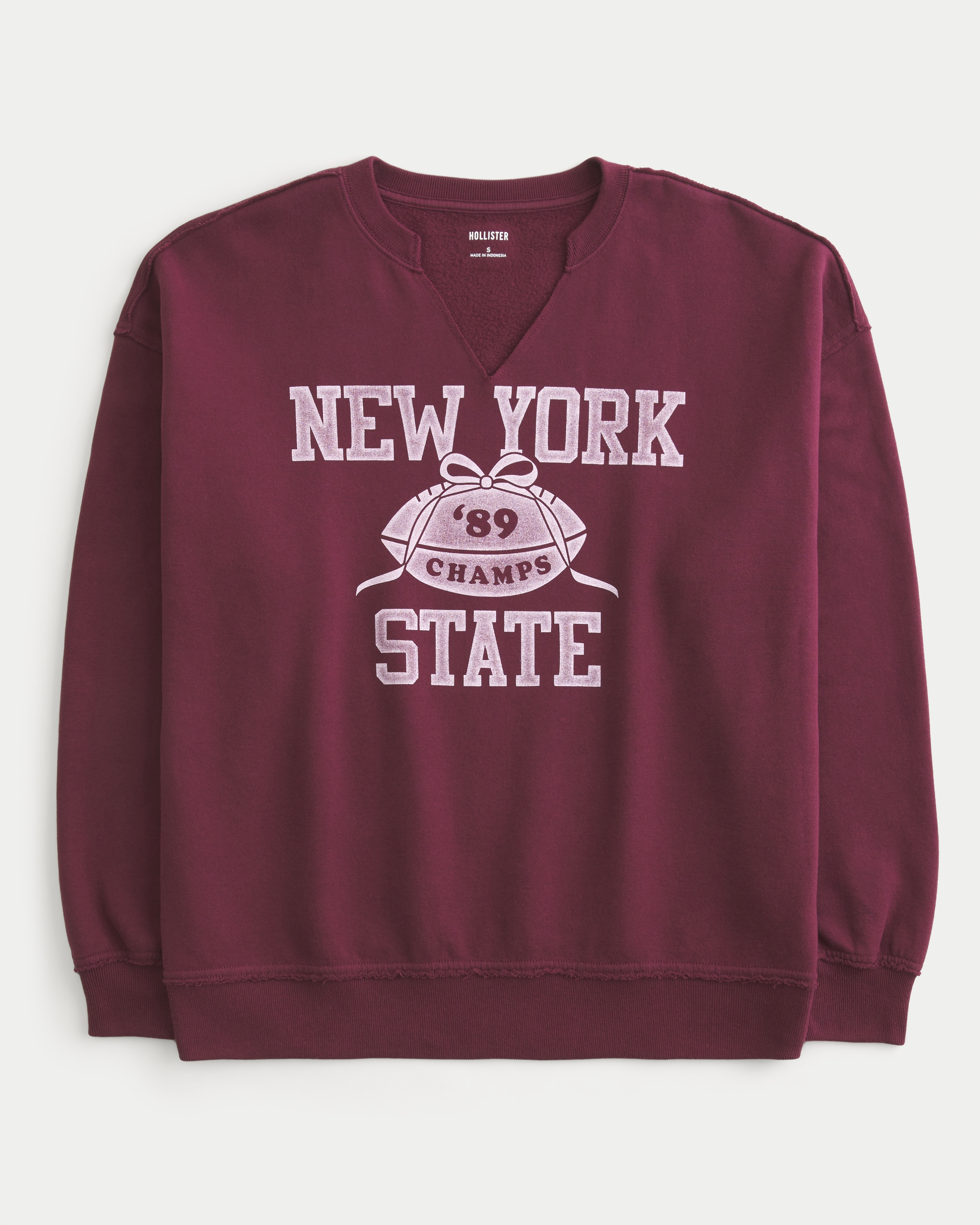 Oversized New York Graphic Notch-Neck Sweatshirt