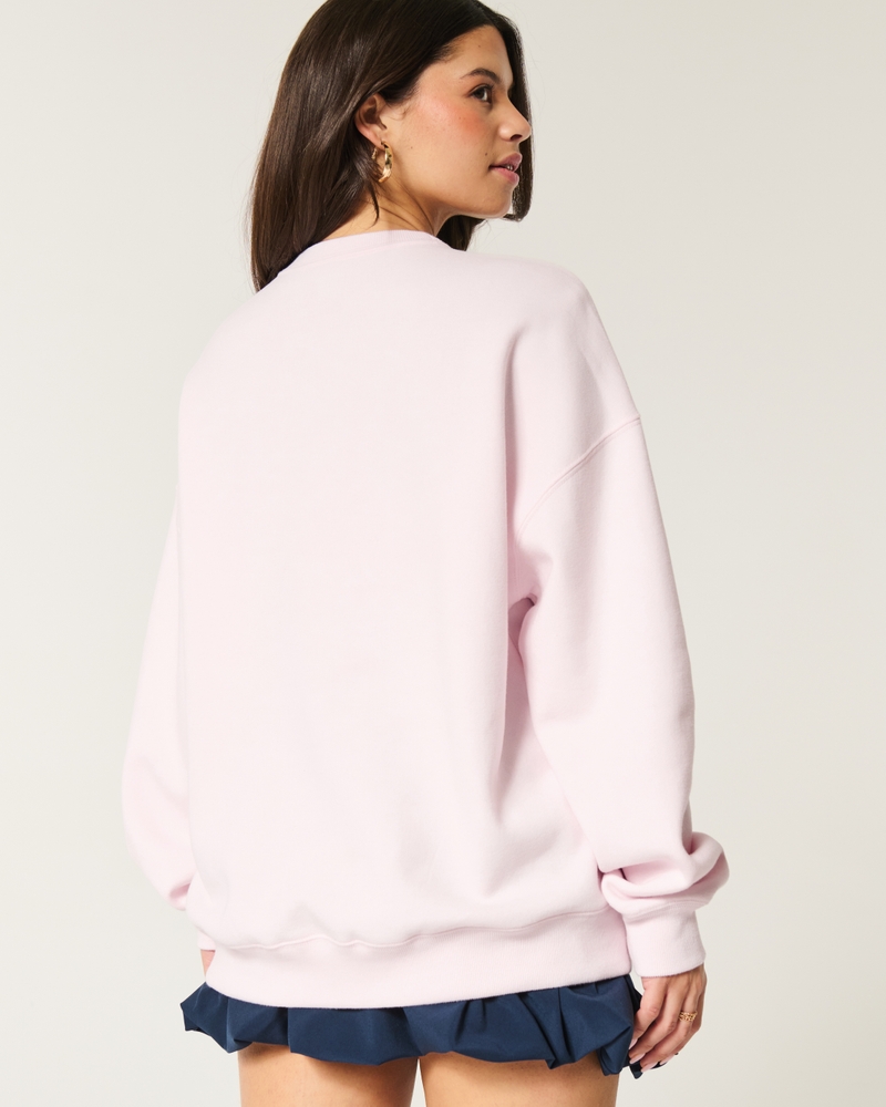 Oversized Number Graphic Crew Sweatshirt