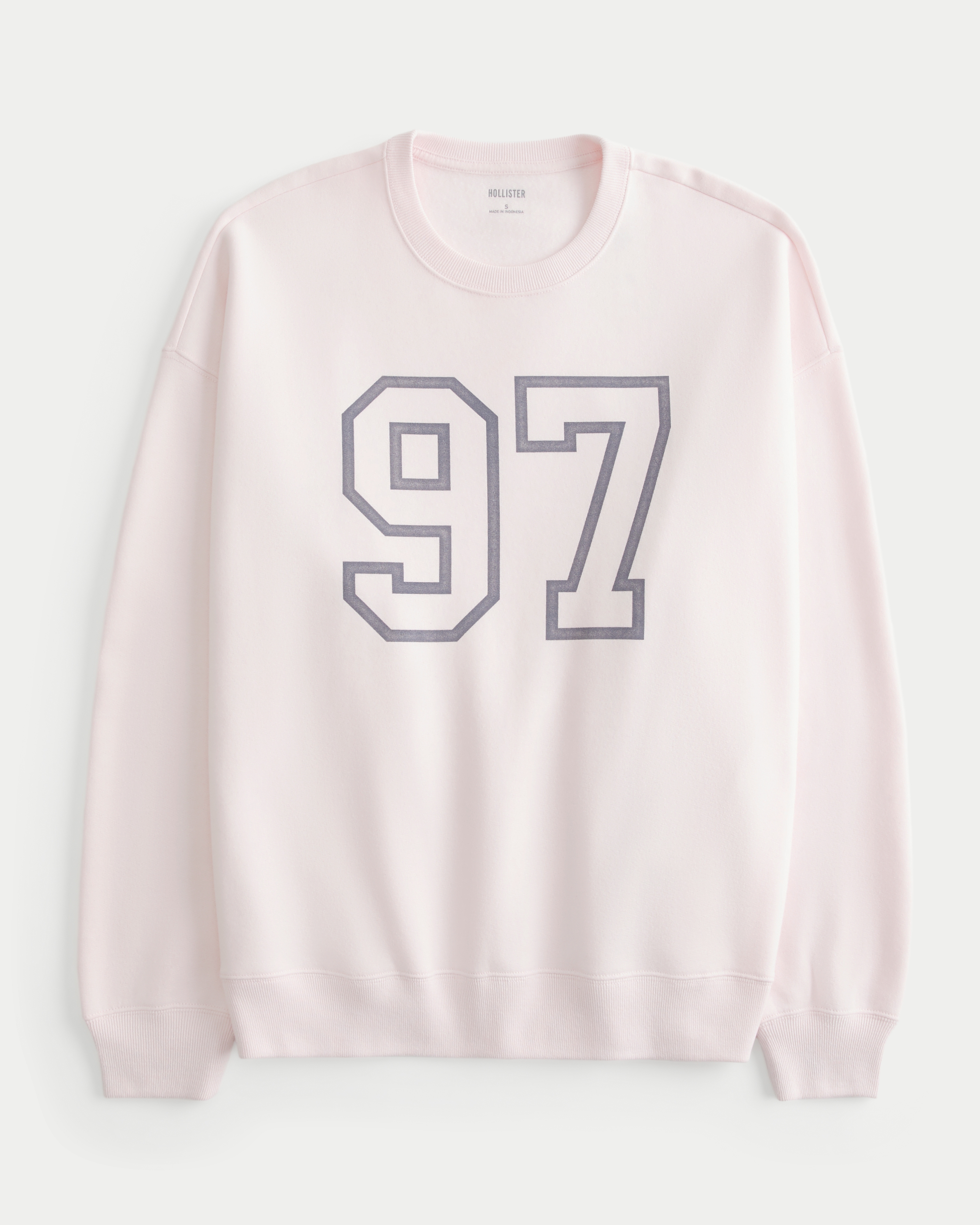 Oversized Number Graphic Crew Sweatshirt