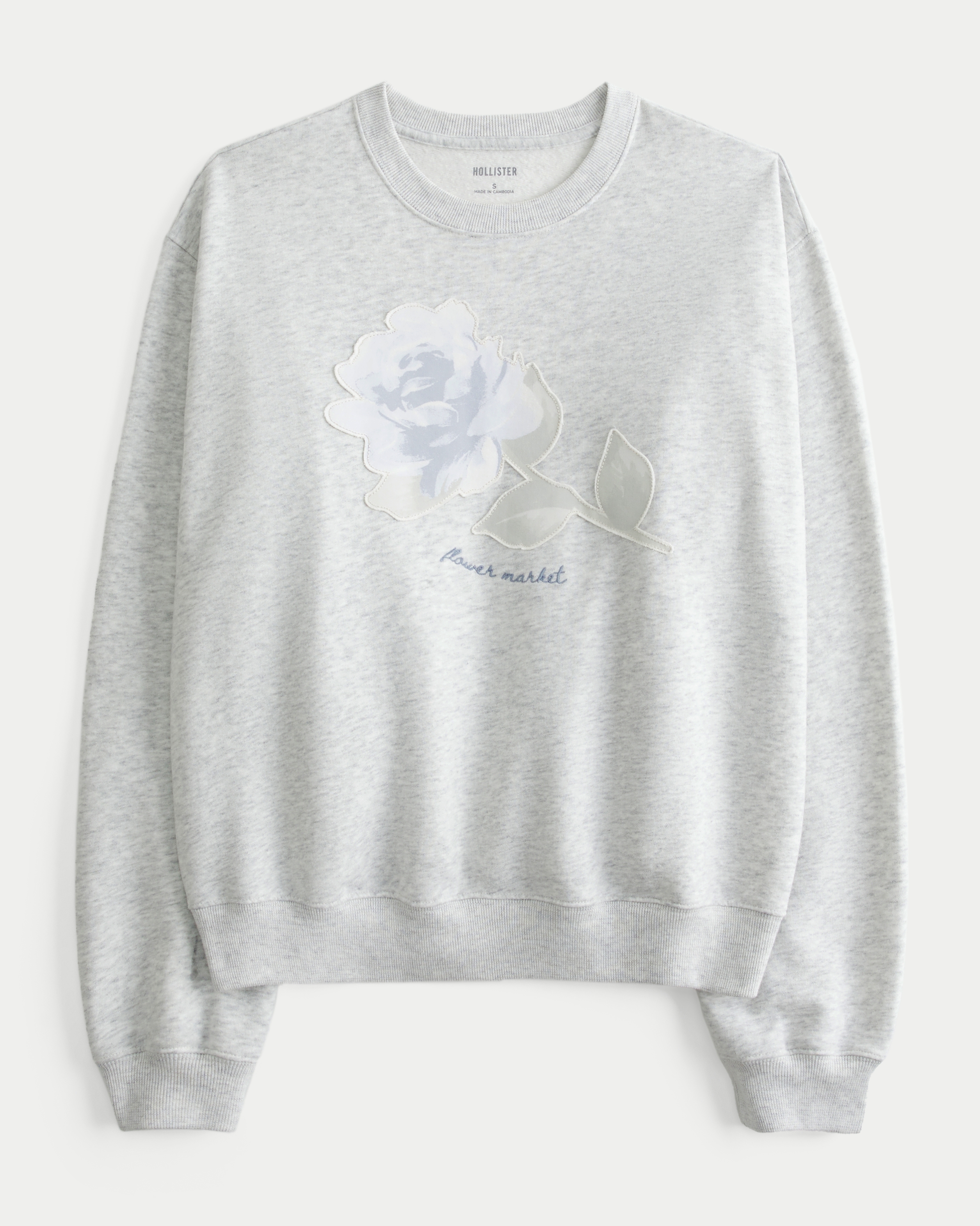 Easy Flower Graphic Crew Sweatshirt