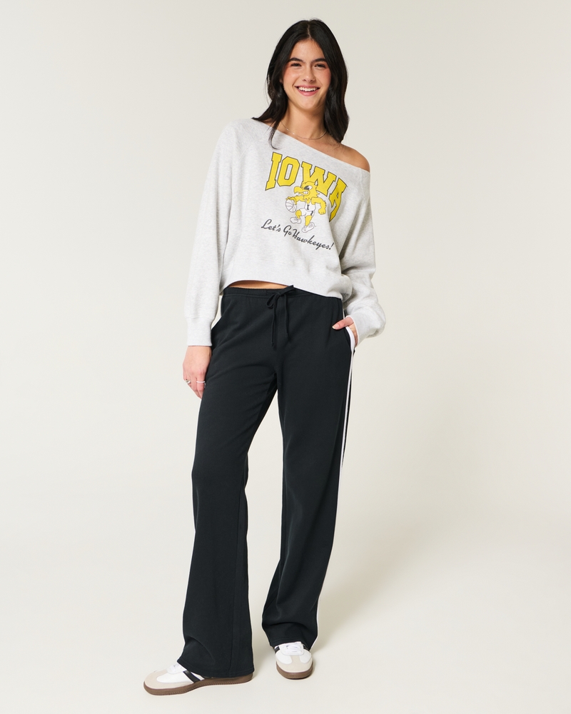 Easy Off-the-Shoulder Iowa Hawkeyes Graphic Sweatshirt