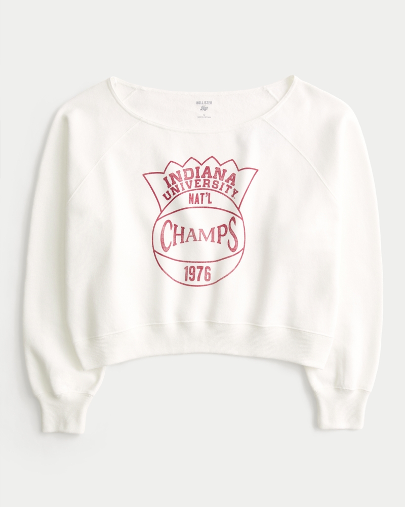 Easy Off-the-Shoulder Indiana University Graphic Sweatshirt