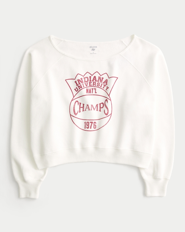 Easy Off-the-Shoulder Indiana University Graphic Sweatshirt