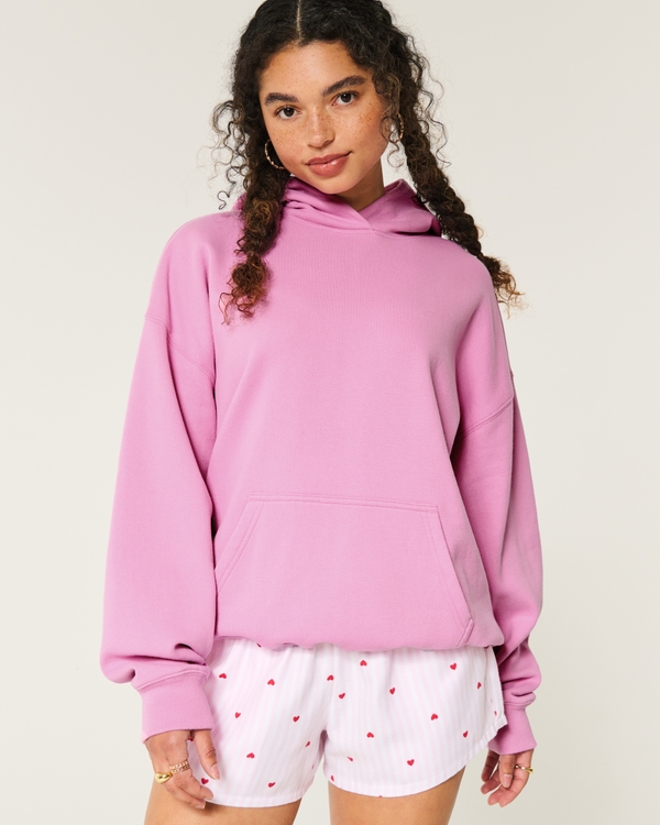 Oversized Hoodie, Dark Pink view 1
