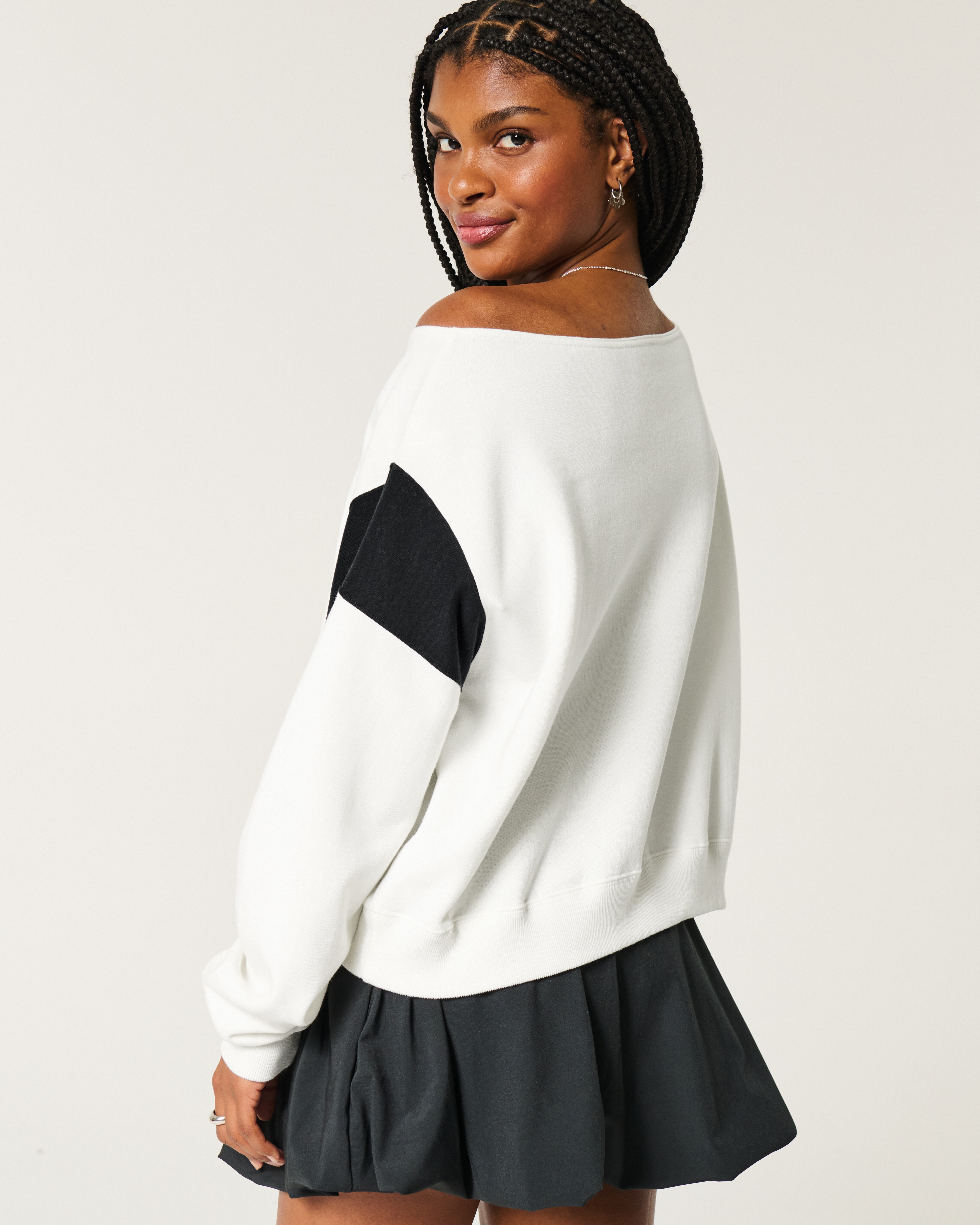 Easy Off-the-Shoulder Miami Graphic Sweatshirt