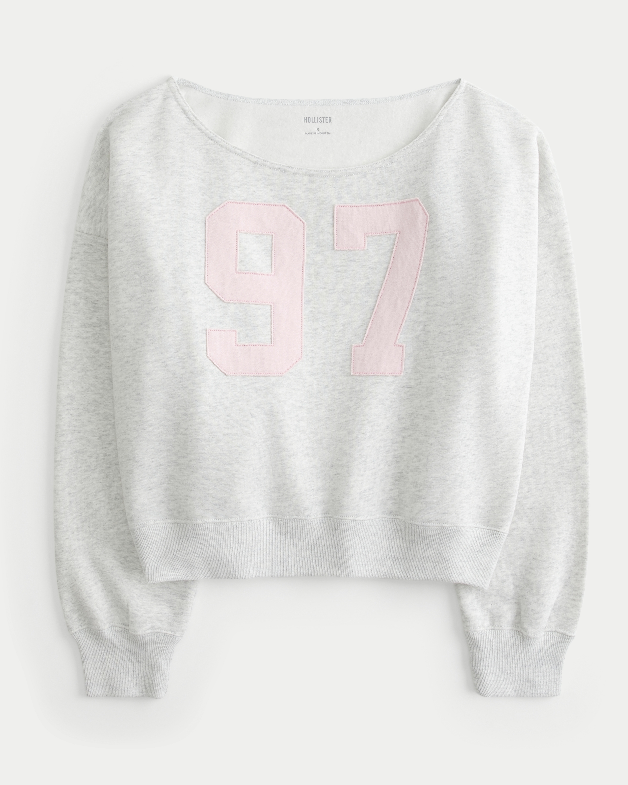 Easy Off-the-Shoulder Sporty Graphic Sweatshirt