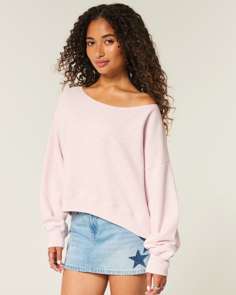 Easy Off-the-Shoulder Camo Sweatshirt