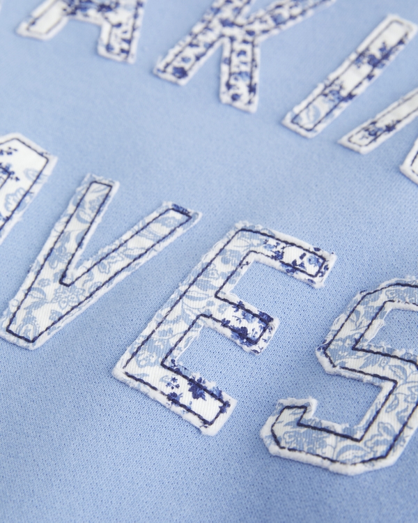 Easy Off-the-Shoulder Making Waves Graphic Crew Sweatshirt