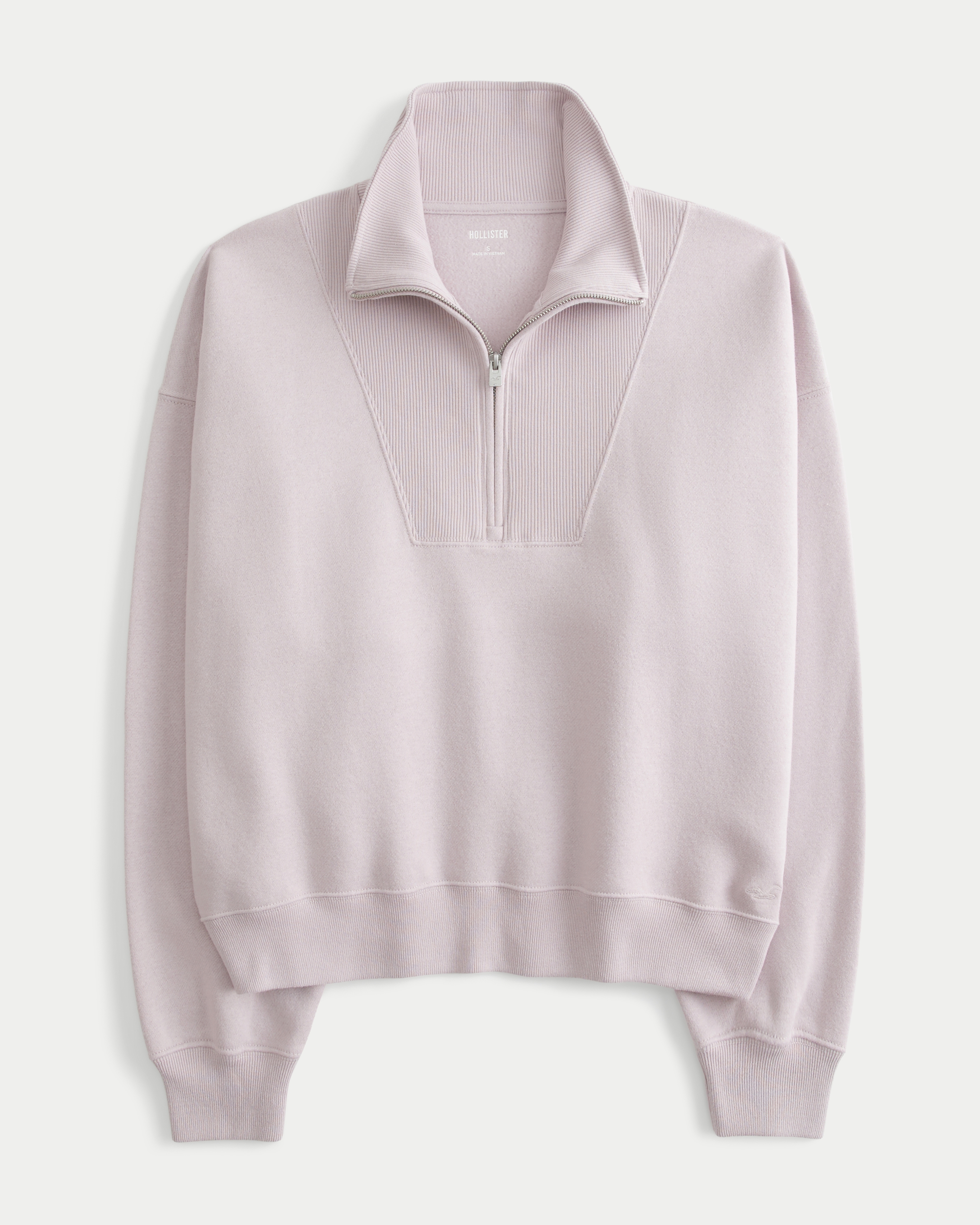 Women's Easy Ribbed Yoke Half-Zip Sweatshirt | Women's Tops