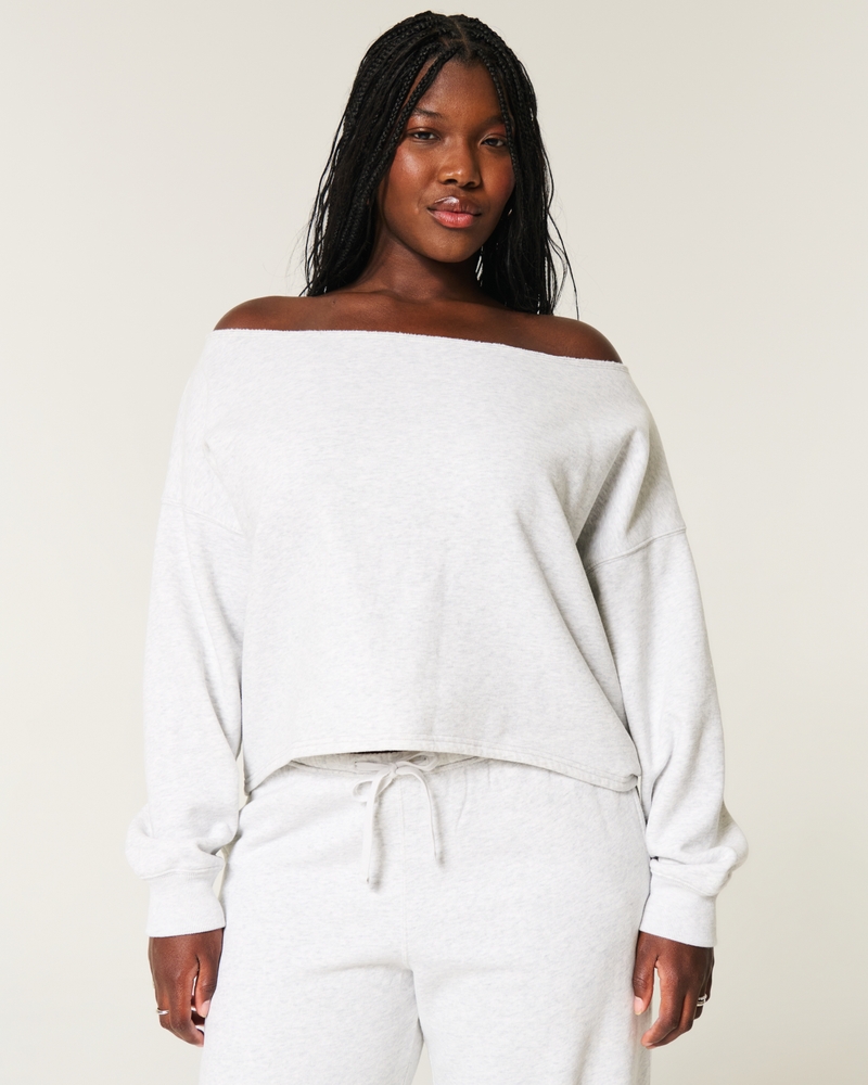 Women's Easy Double Off-the-Shoulder Sweatshirt Women's