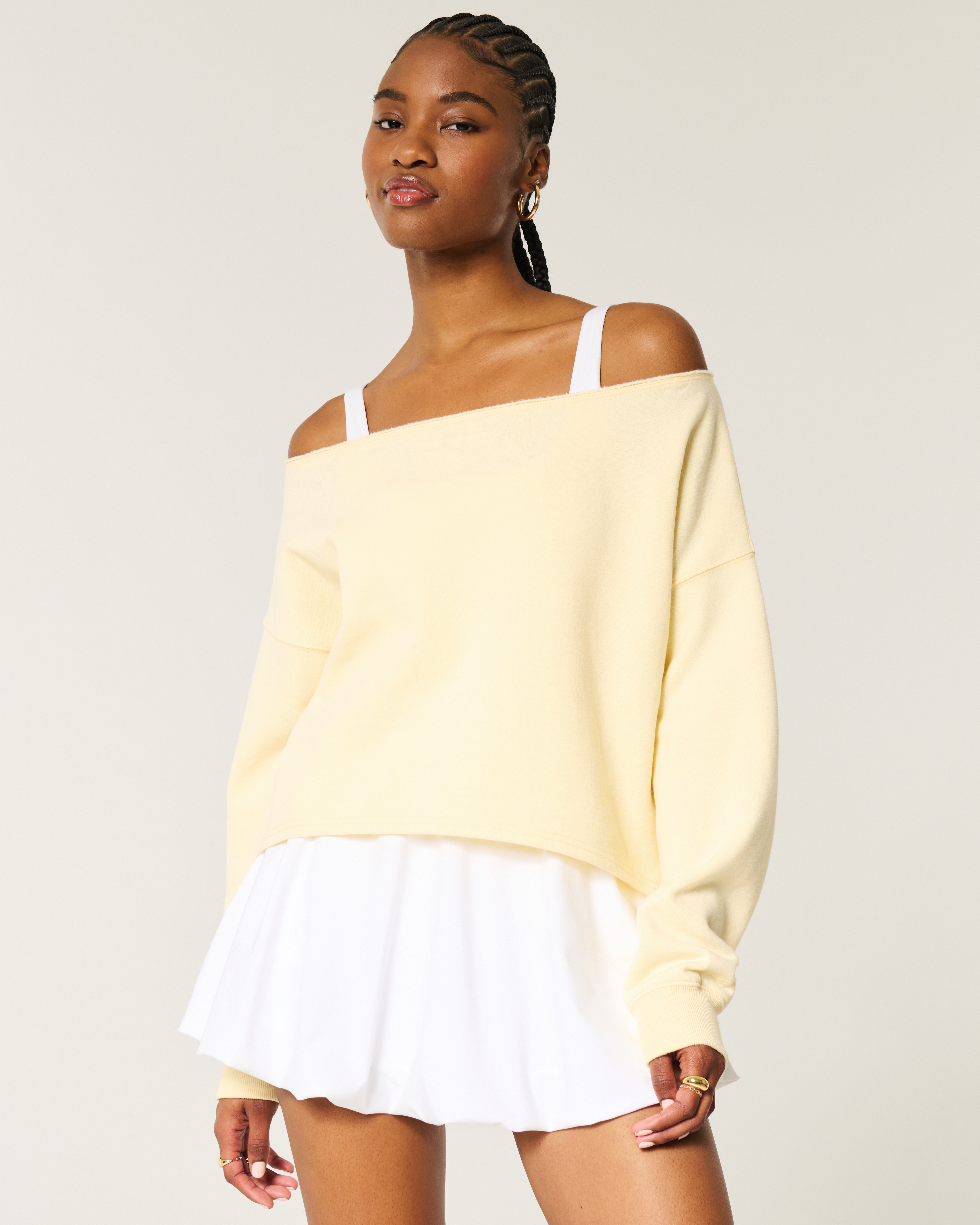 Easy Double Off-the-Shoulder Sweatshirt