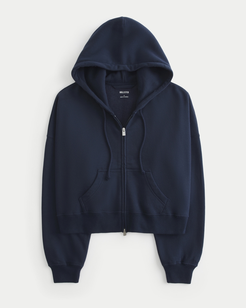 Boxy Zip-Up Hoodie