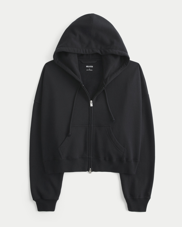 Easy Zip-Up Hoodie, Black view 1