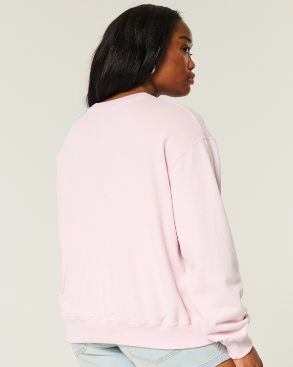 Easy American Flag Graphic Crew Sweatshirt, Light Lilac view 2
