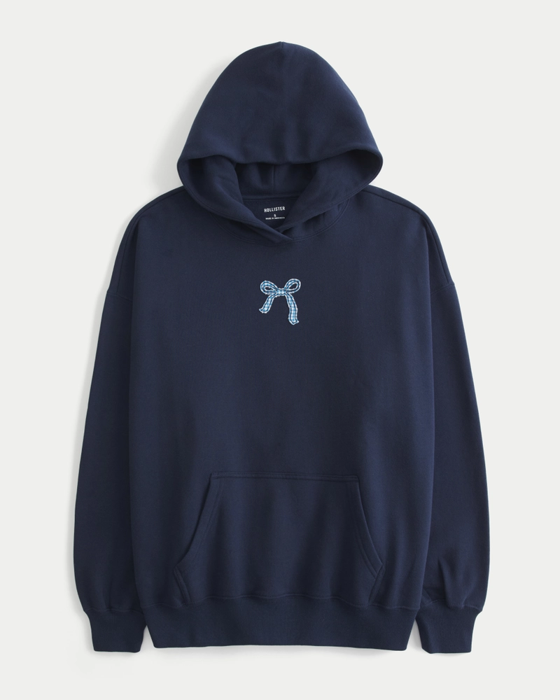 Oversized Bow Graphic Hoodie