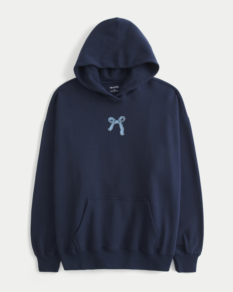 Oversized Bow Graphic Hoodie