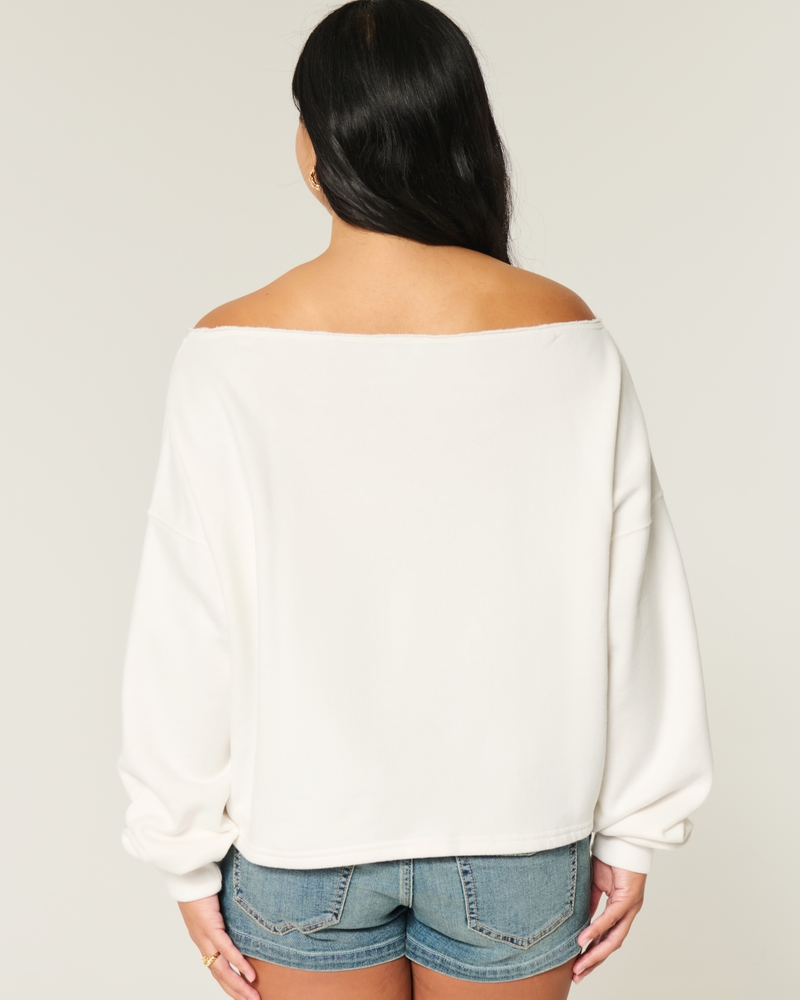 Easy Off-the-Shoulder Miami Graphic Sweatshirt