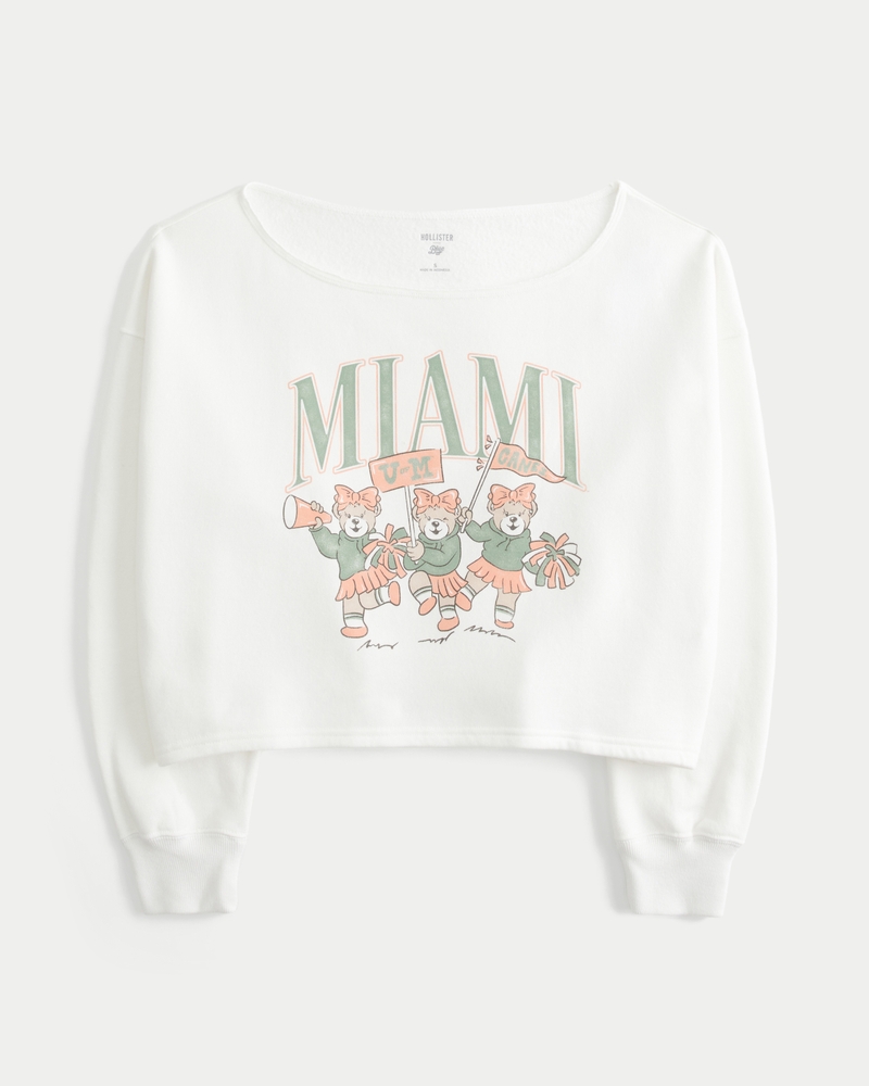 Easy Off-the-Shoulder Miami Graphic Sweatshirt