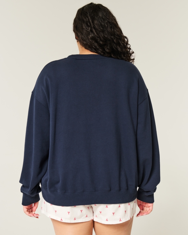 Easy American Flag Graphic Crew Sweatshirt, Navy Blue view 2