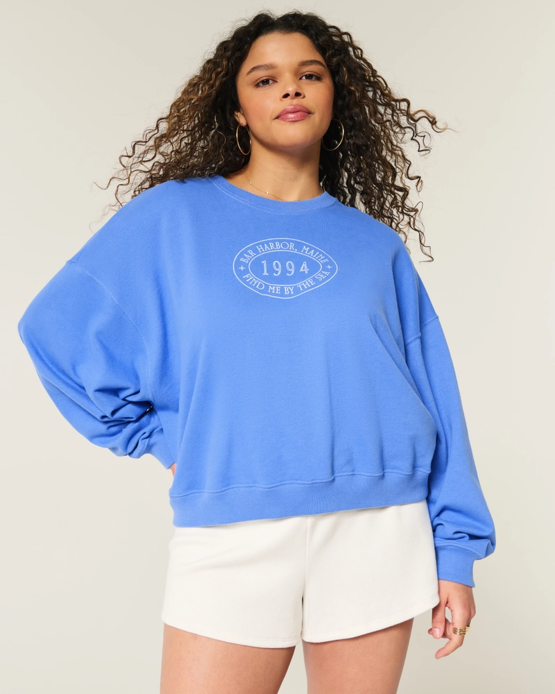 Easy Bar Harbor Maine Graphic Crew Sweatshirt