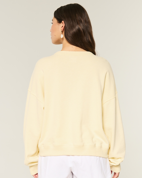Easy Oceanview Graphic Crew Sweatshirt, Butter Yellow view 2