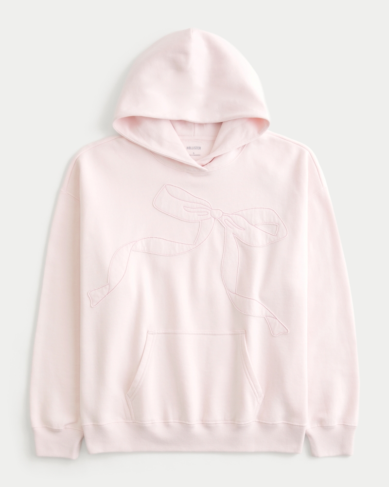 Oversized Bow Graphic Hoodie
