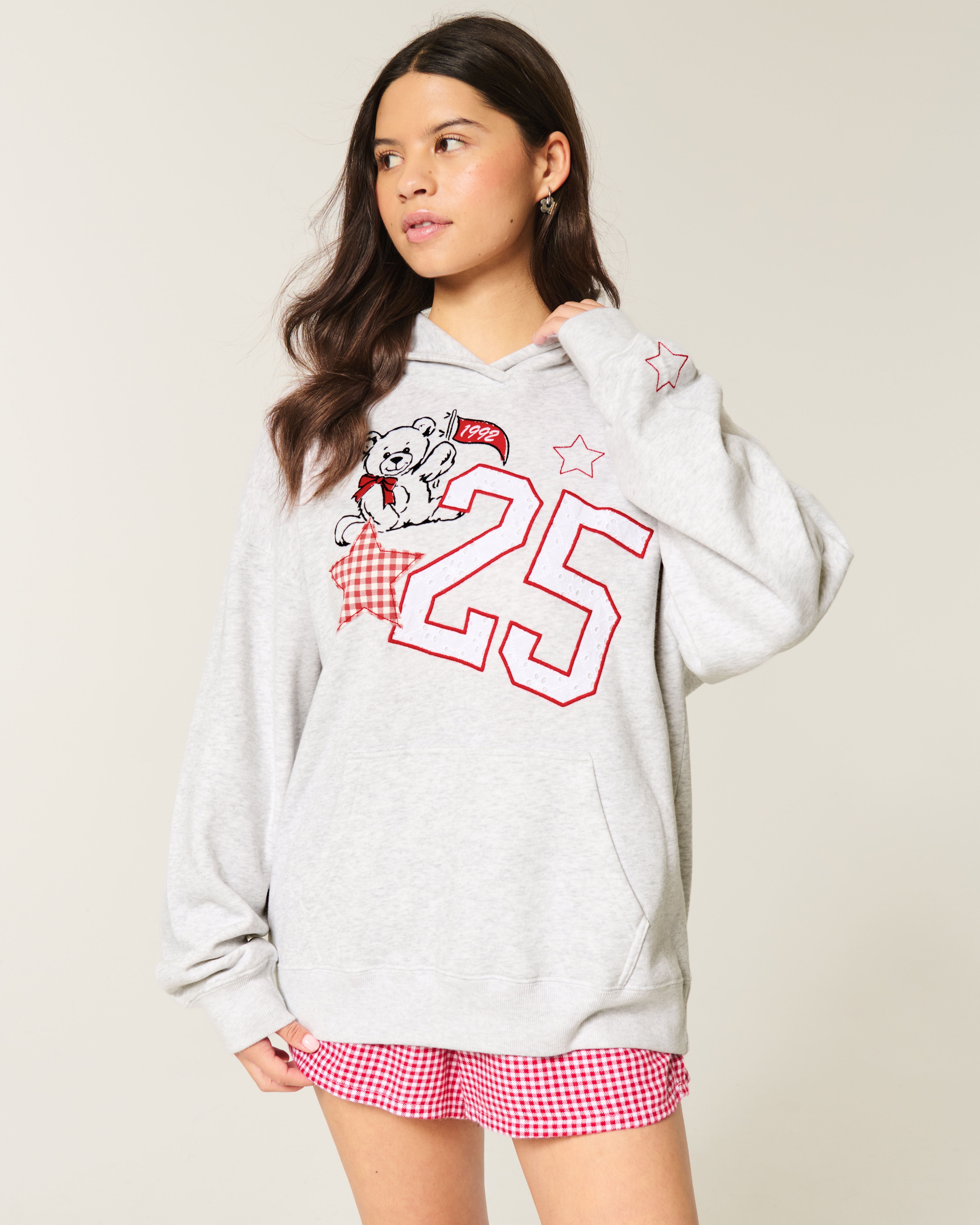 Oversized Varsity Graphic Hoodie
