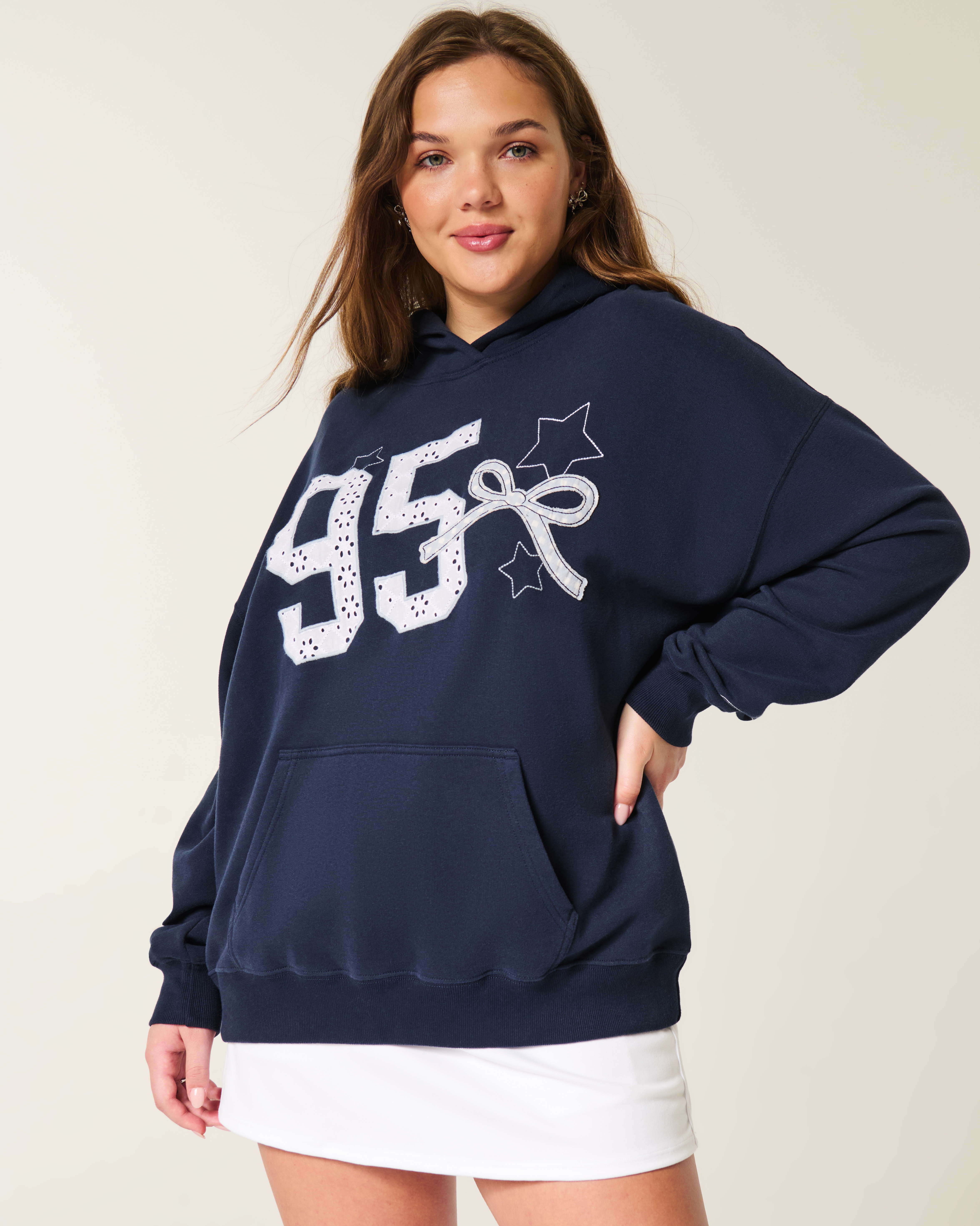 Women's Oversized Varsity Graphic Hoodie | Women's Tops Women's Oversized Varsity Graphic Hoodie | Women's Tops