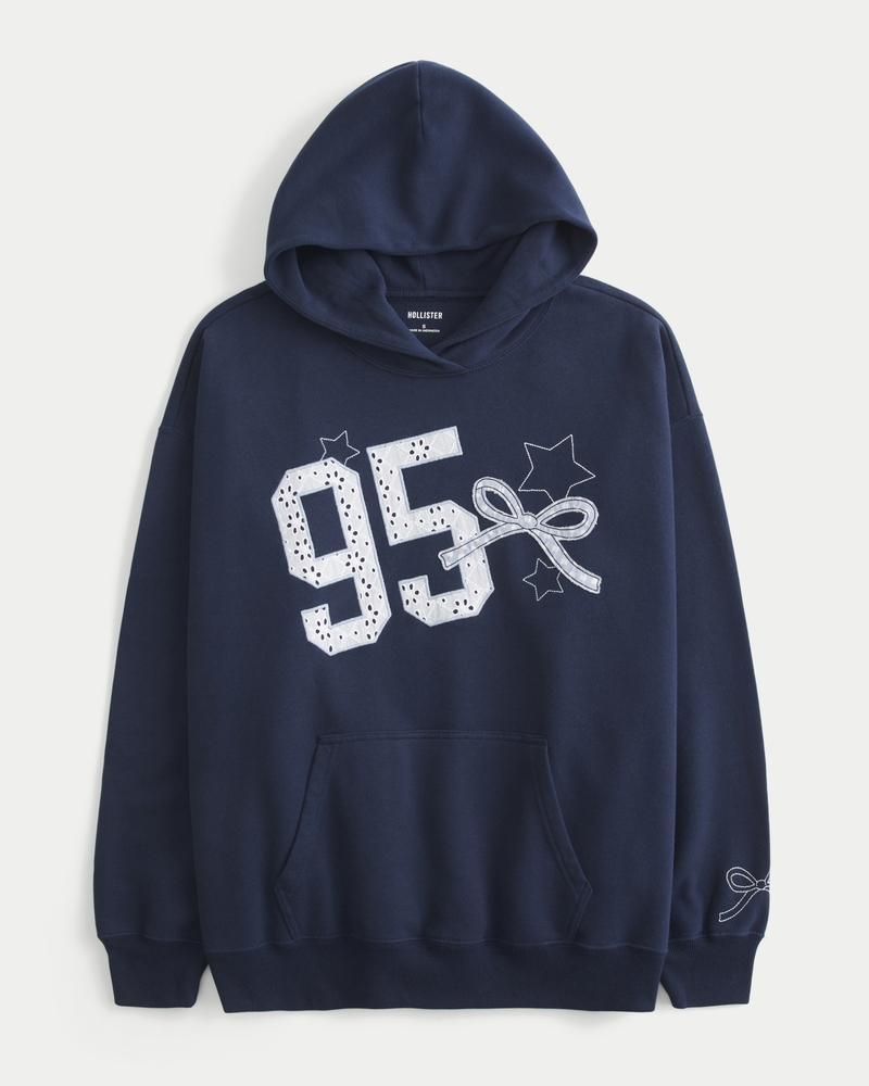 Oversized Varsity Graphic Hoodie