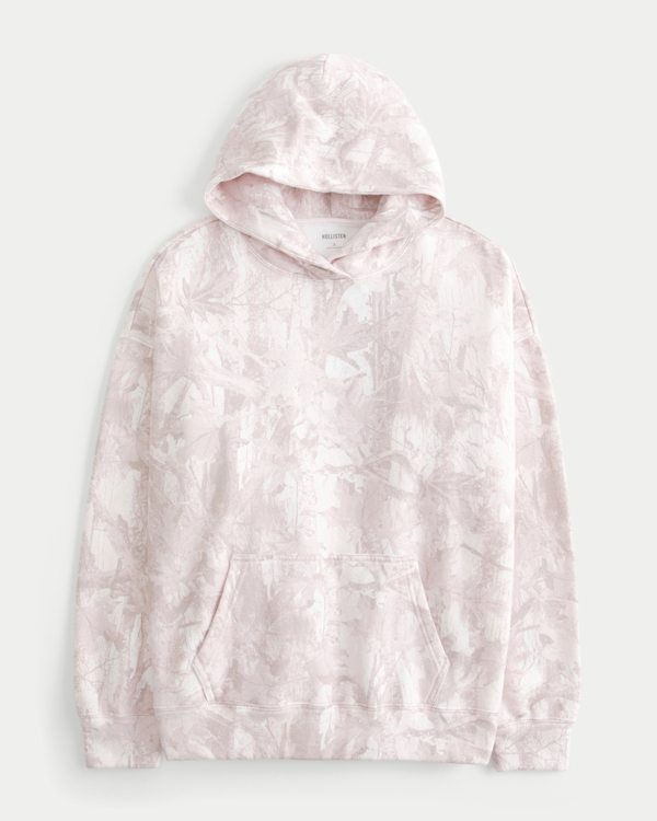 Oversized Camo Hoodie, Light Pink Camo view 1