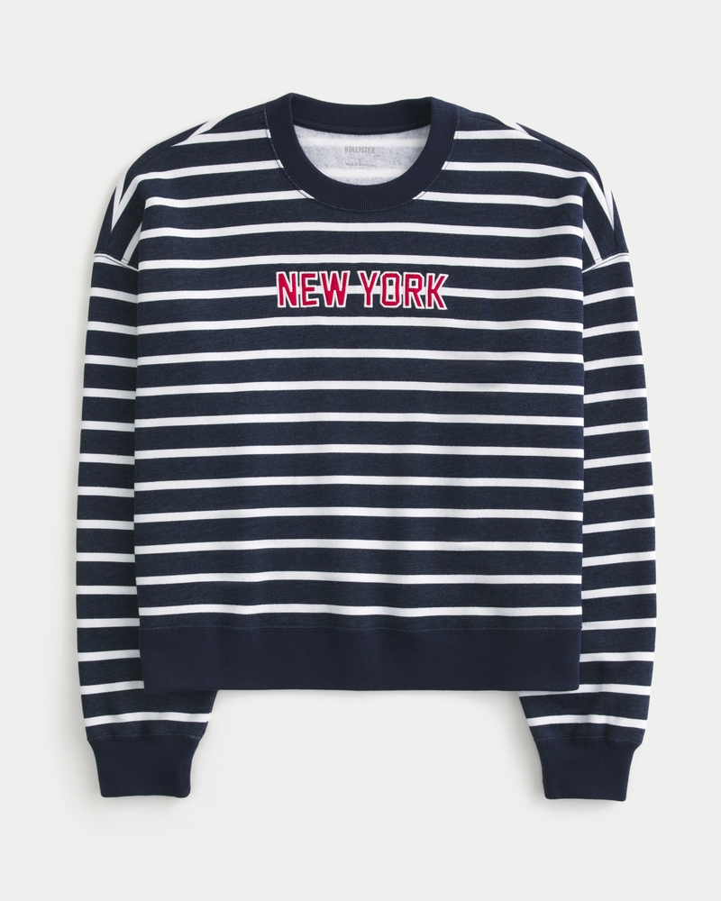 Femmes Sweat ras du cou Easy Fit à motif graphique New York