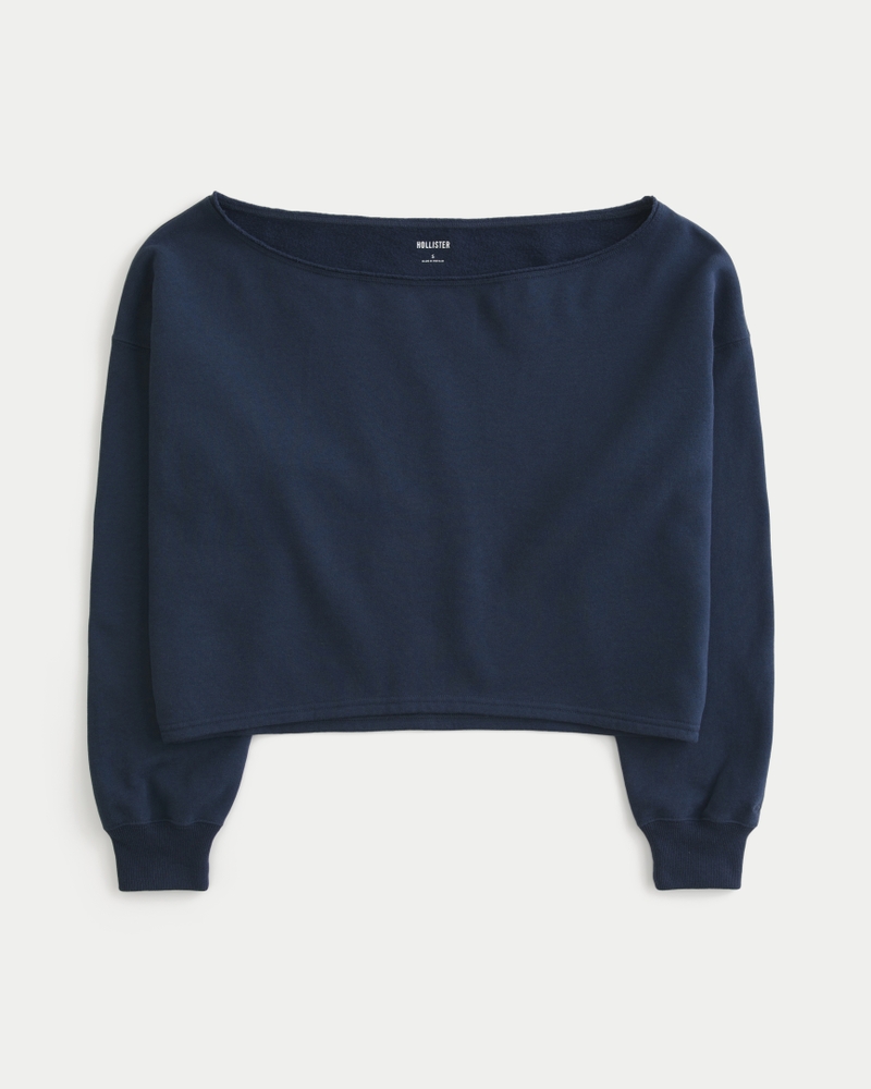 トップス OFF-SHOULDER TWO-TONE PULLOVER Women's Chunky Knit Off Shoulder Sweater Casual Long Sleeve