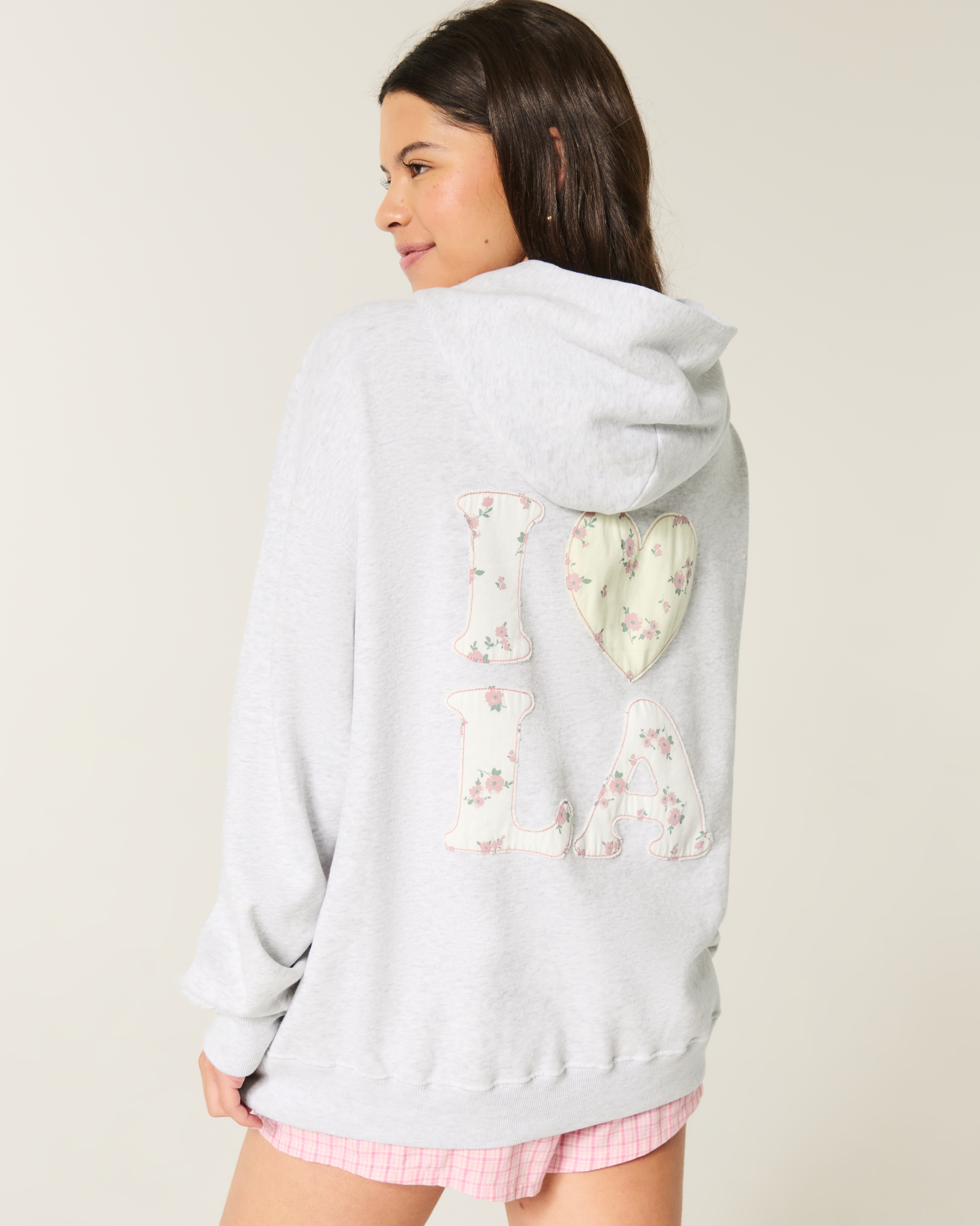 Oversized I Heart LA Graphic Hoodie