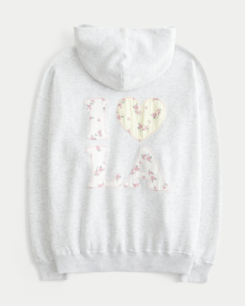 Oversized I Heart LA Graphic Hoodie