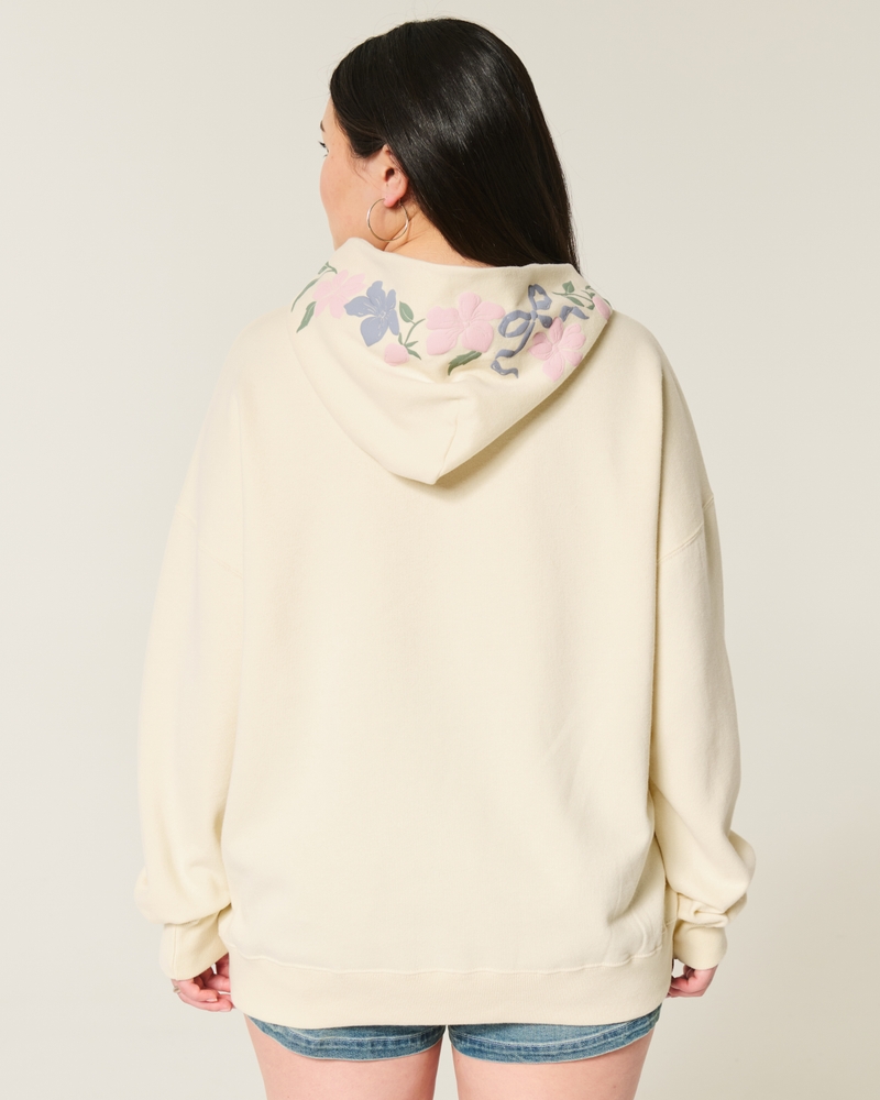 Oversized Floral Graphic Hoodie