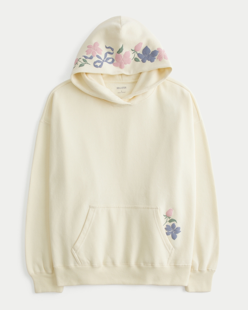 Oversized Floral Graphic Hoodie