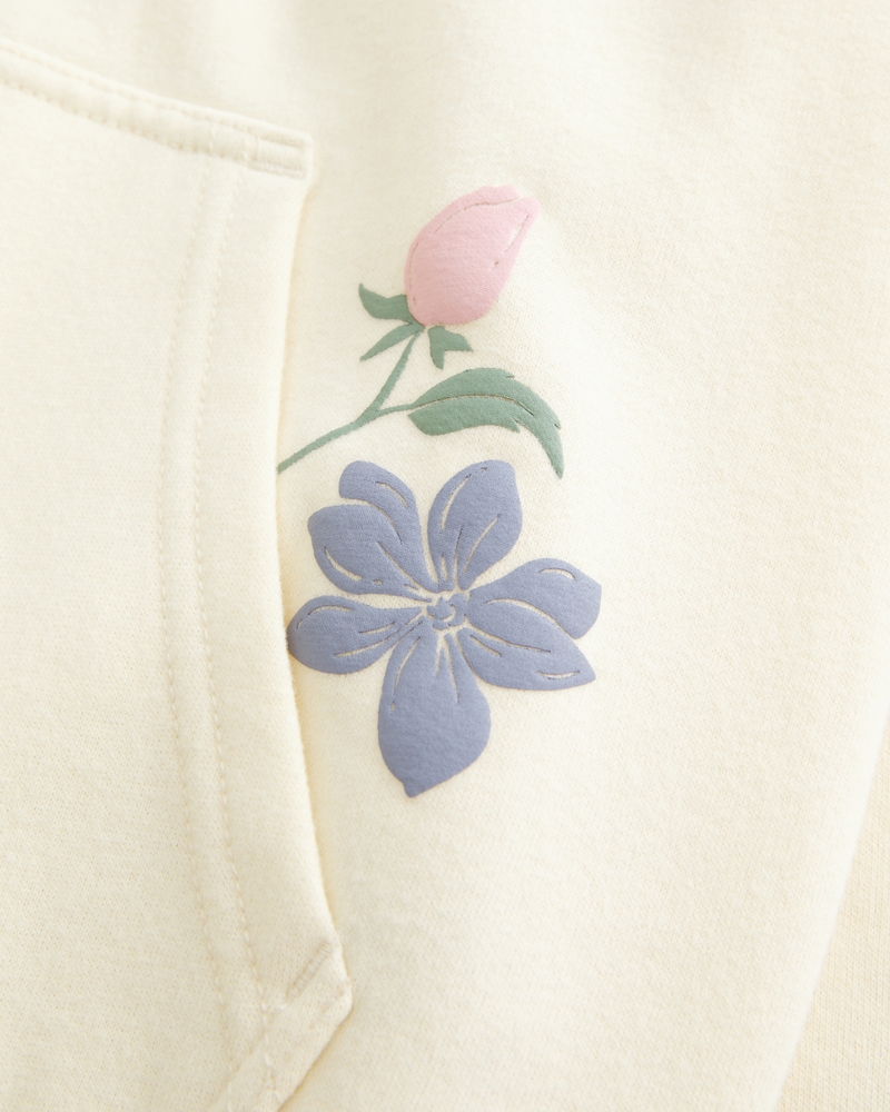 Oversized Floral Graphic Hoodie