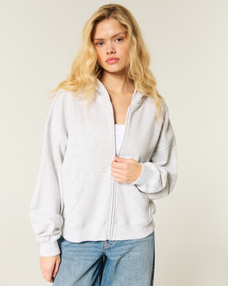 Oversized Leopard Print Zip-Up Hoodie